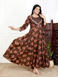 Black Flared Long Anarkali Kurta-1100033