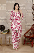 Red Cotton Co-ord Set-120053