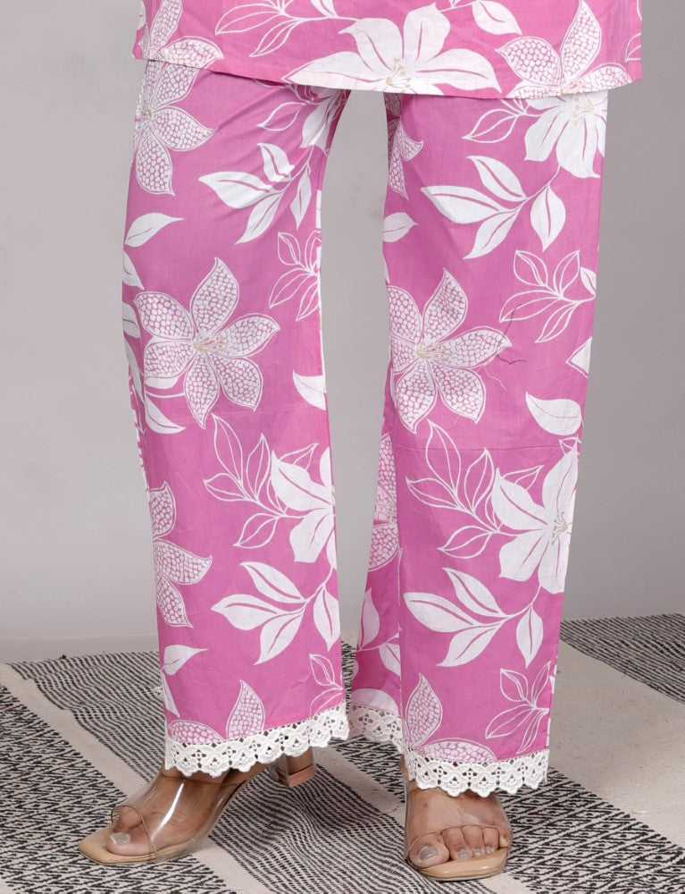 Pink Cotton  Co-ord Set-120057