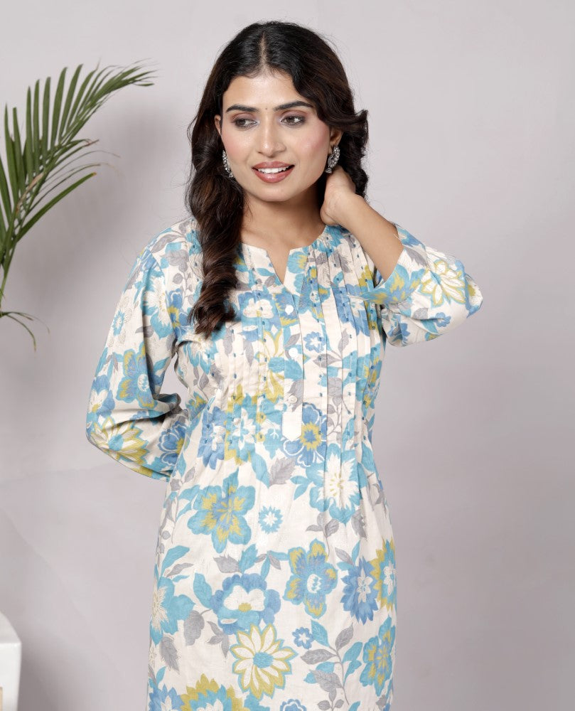 Blue Cotton Co-ord Set-120060