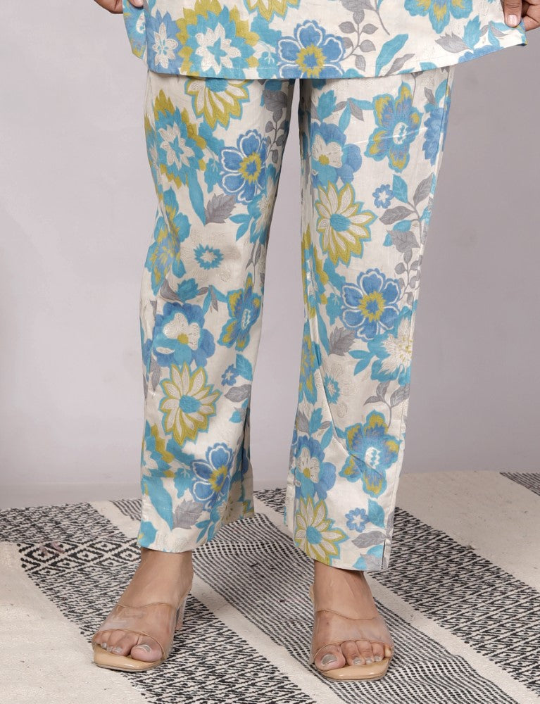 Blue Cotton Co-ord Set-120060