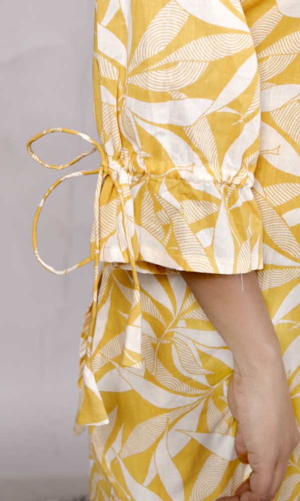 Yellow Cotton Co-ord Set-120062