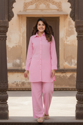 Regular Size Pink Cotton Solid Co-ord-121012