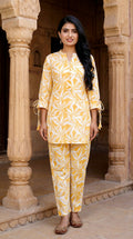 Yellow Cotton Co-ord Set-121020