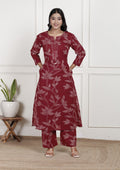 Maroon Cotton Co-ord Set-121027
