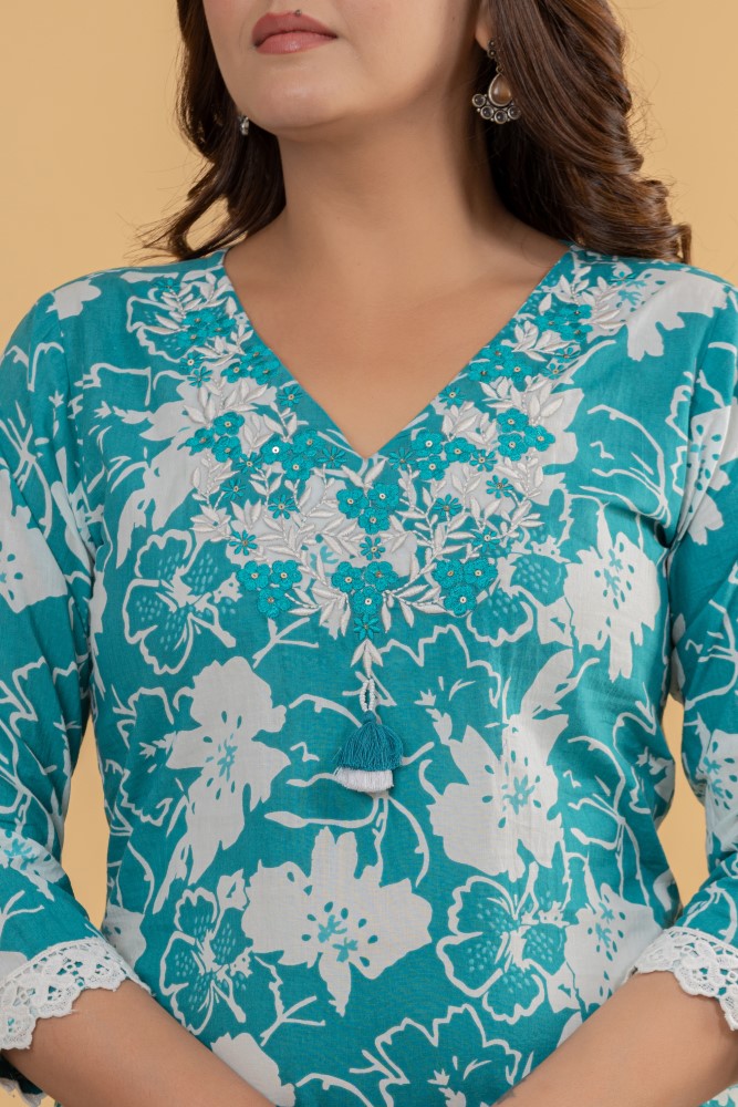 Green Cotton Co-ord Set-121028