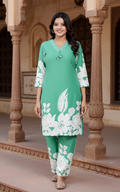 Green Cotton Co-ord Set-121030