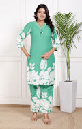 Green Cotton Co-ord Set-121031