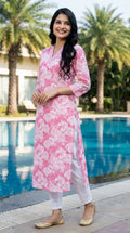 Pink Cotton Straight Kurta-700010