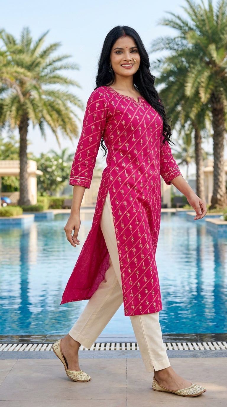 Rani Cotton Straight Kurta-700021