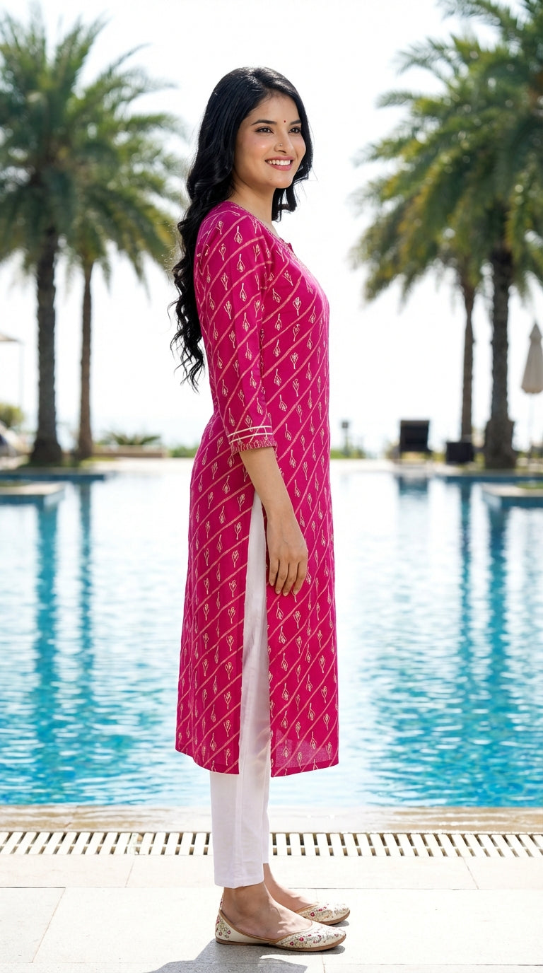 Rani Cotton Straight Kurta-700021