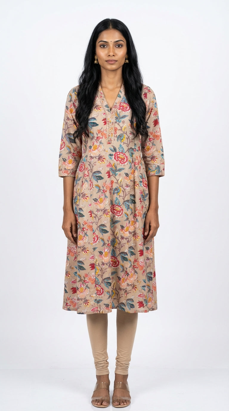 Chikoo Cotton Straight Kurta-700027