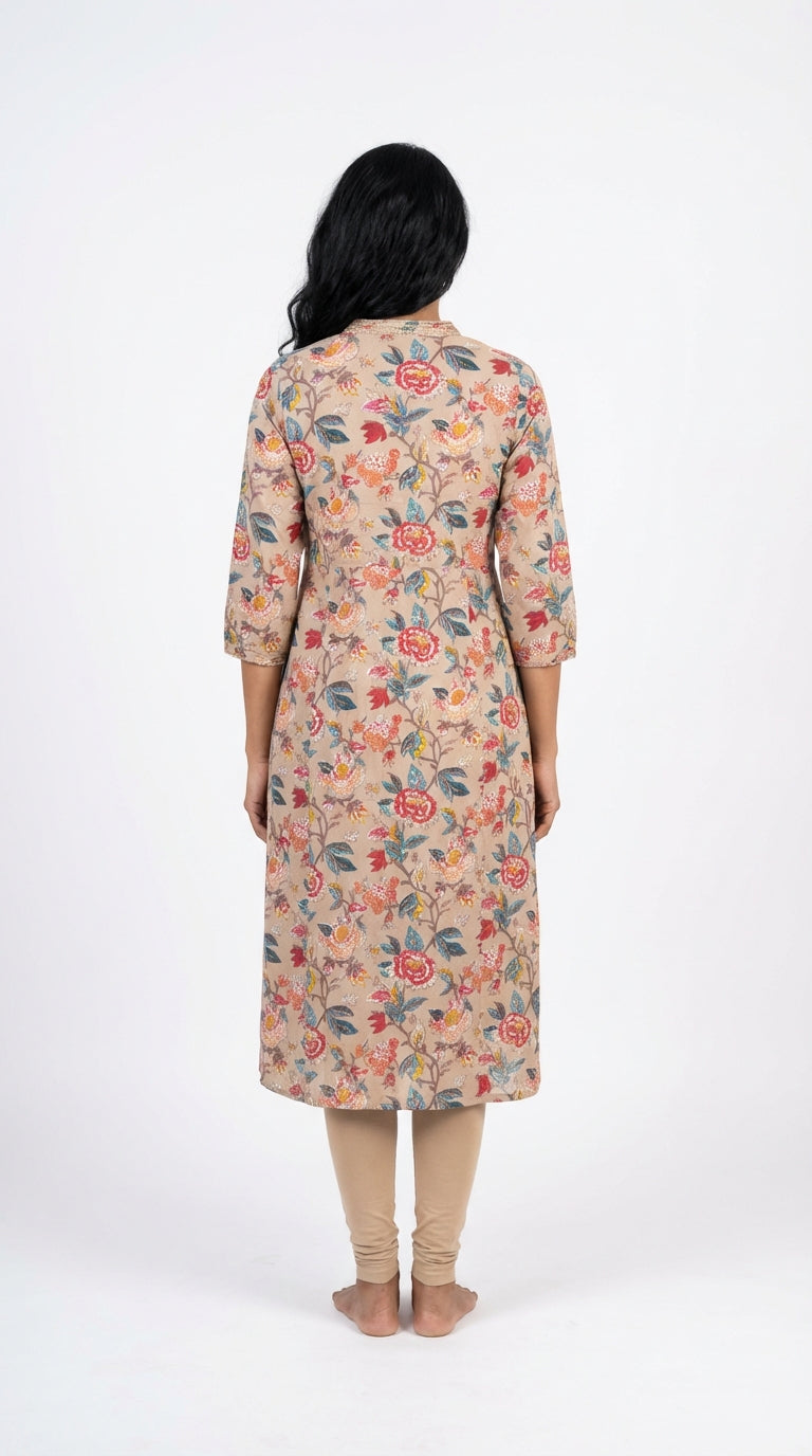Chikoo Cotton Straight Kurta-700027