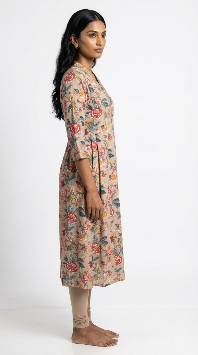 Chikoo Cotton Straight Kurta-700027