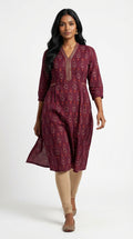 Purple Cotton Straight Kurta-700028