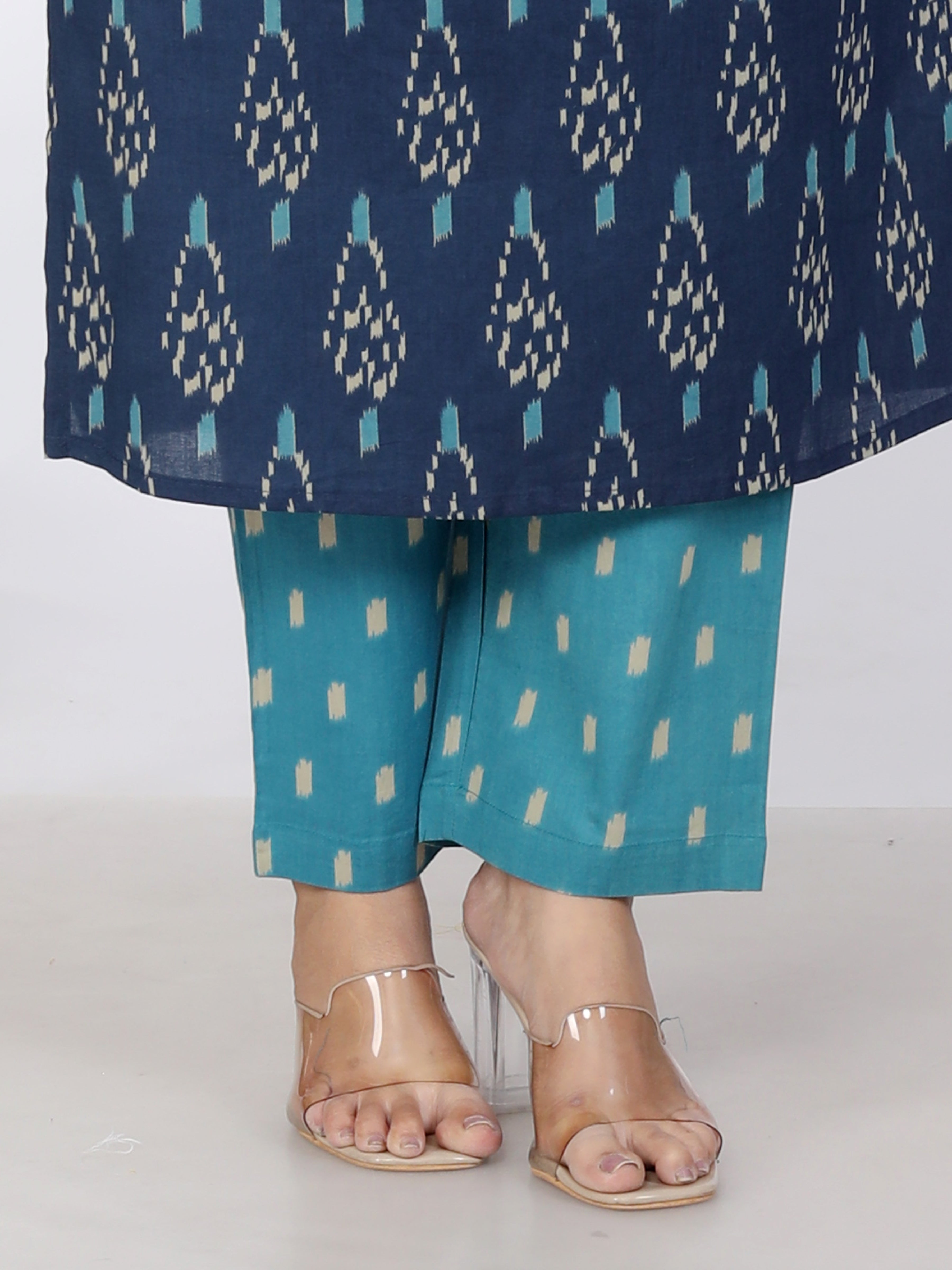 Blue Kurta Pant Set with Dupatta-900057