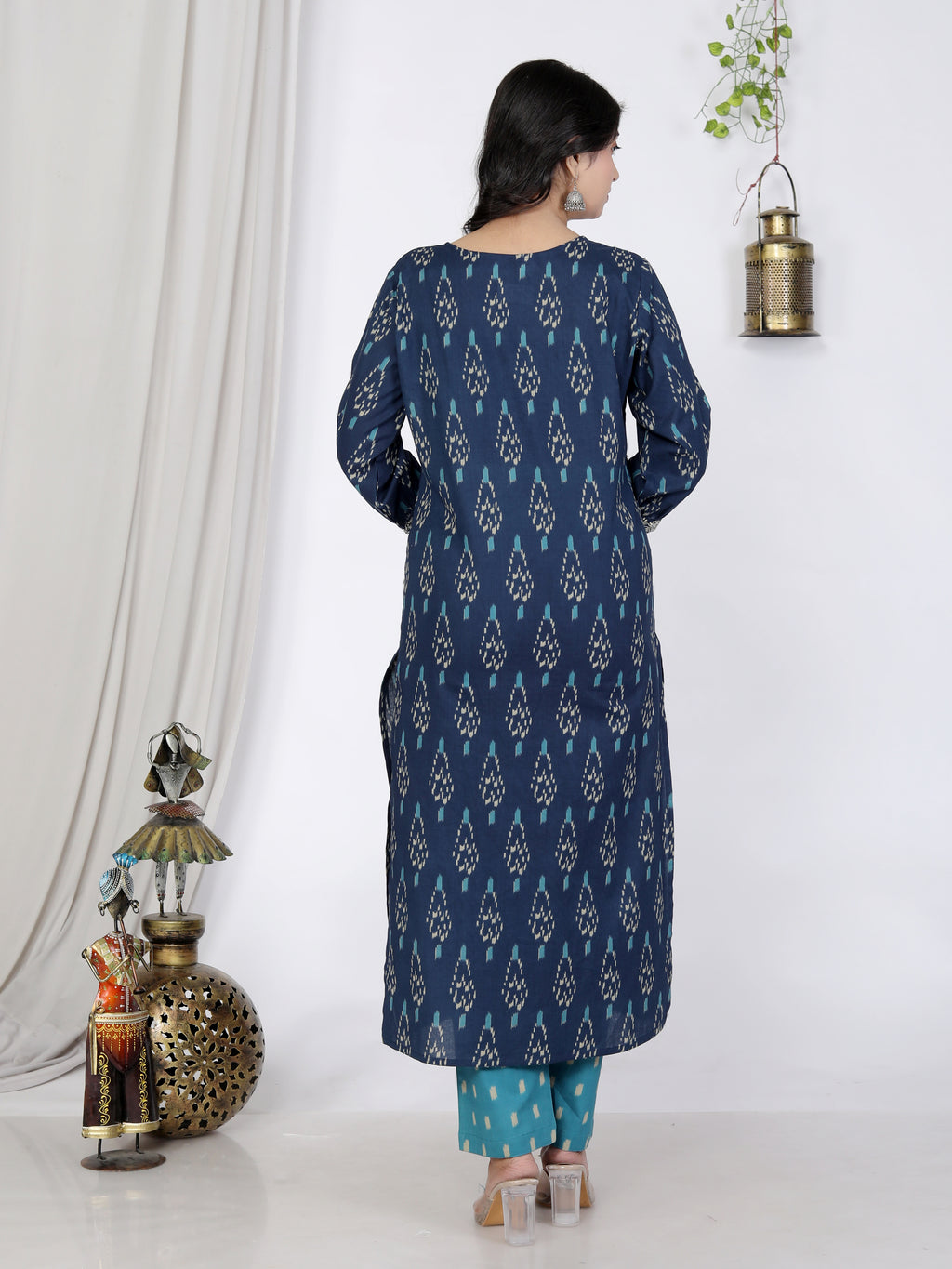 Blue Kurta Pant Set with Dupatta-900057