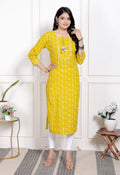 Yellow Cotton Straight Kurta-970023