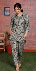 Green Cotton Co-ord Set-121033