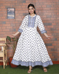 Blue  Flared Long Anarkali Kurta-1011